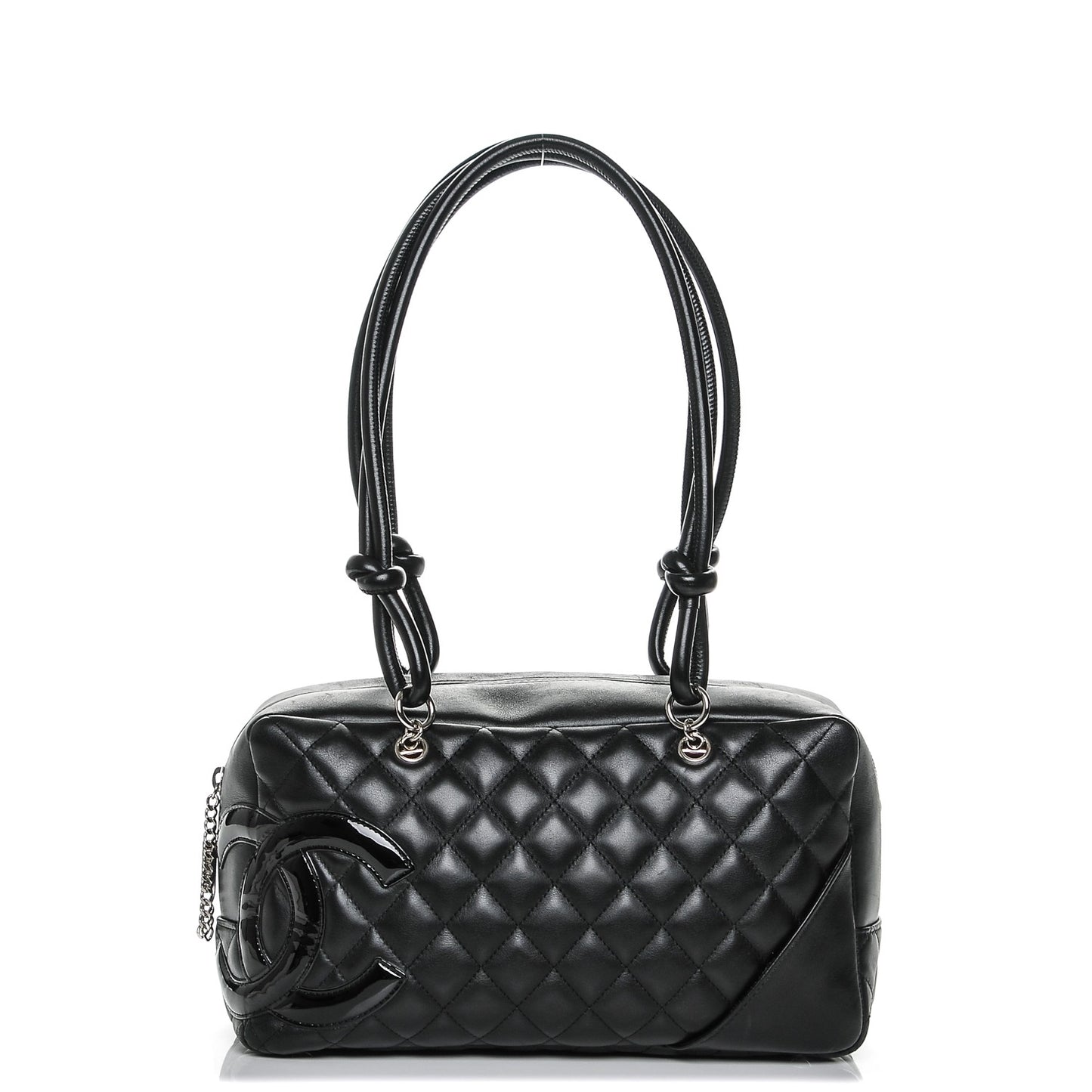 Calfskin Quilted Large Cambon Bowler Black