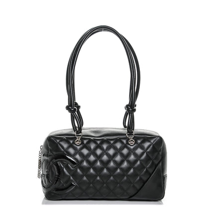 Chanel Calfskin Quilted Large Cambon Bowler Black 1 of 7