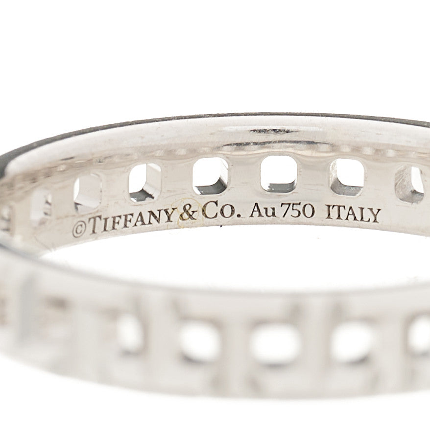 Tiffany 18K White Gold Narrow T True Band Ring 54 7 3 of 3