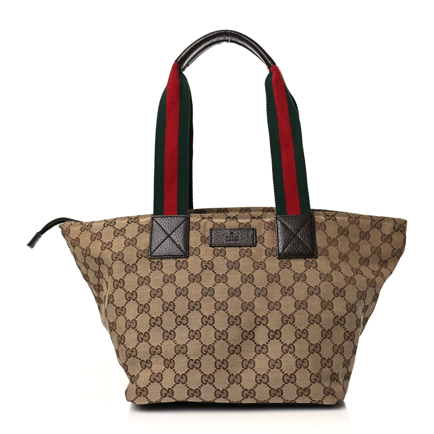 Gucci GG Monogram Medium Web Handle Bucket Tote Dark Brown 1 of 11