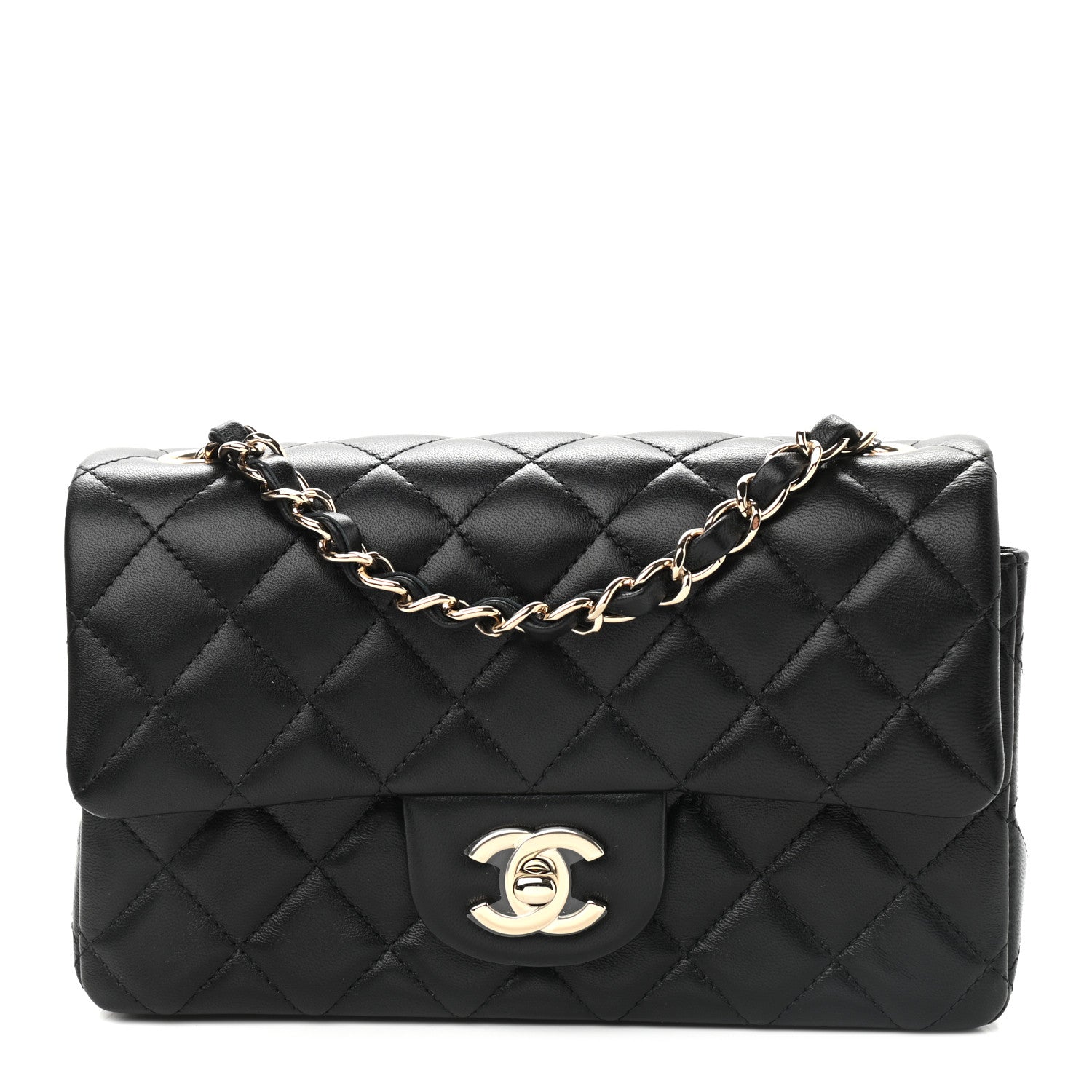 Chanel Lambskin Quilted Mini Rectangular Flap Black 1 of 9