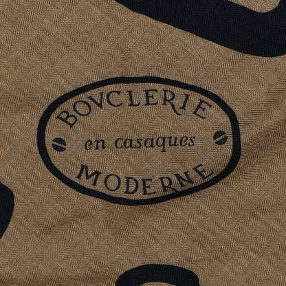 Hermes Cashmere Silk Bouclerie Moderne En Casaque Giant Triangle Scarf Caramel Caban 4 of 5
