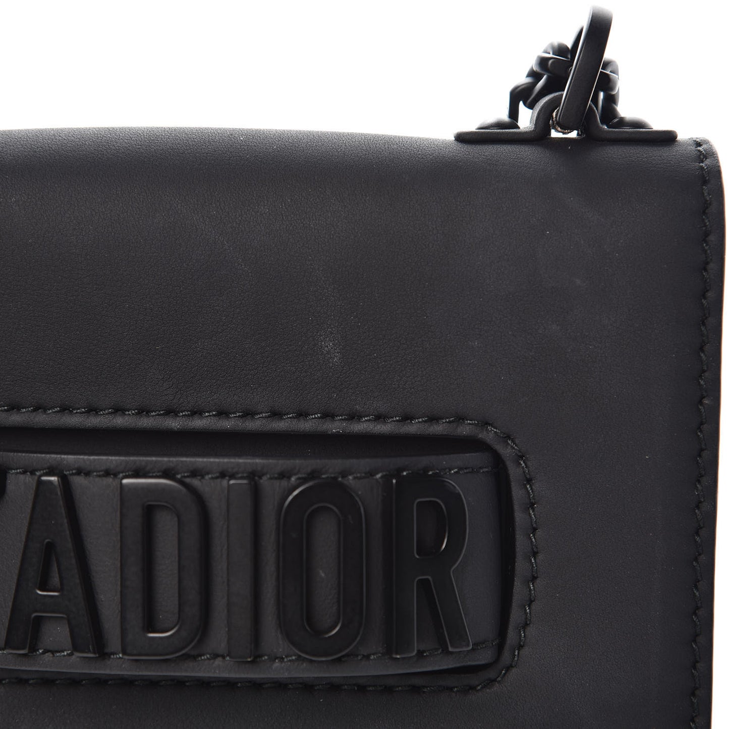 Ultra Matte Calfskin Mini J'Adior Chain Flap Bag Black