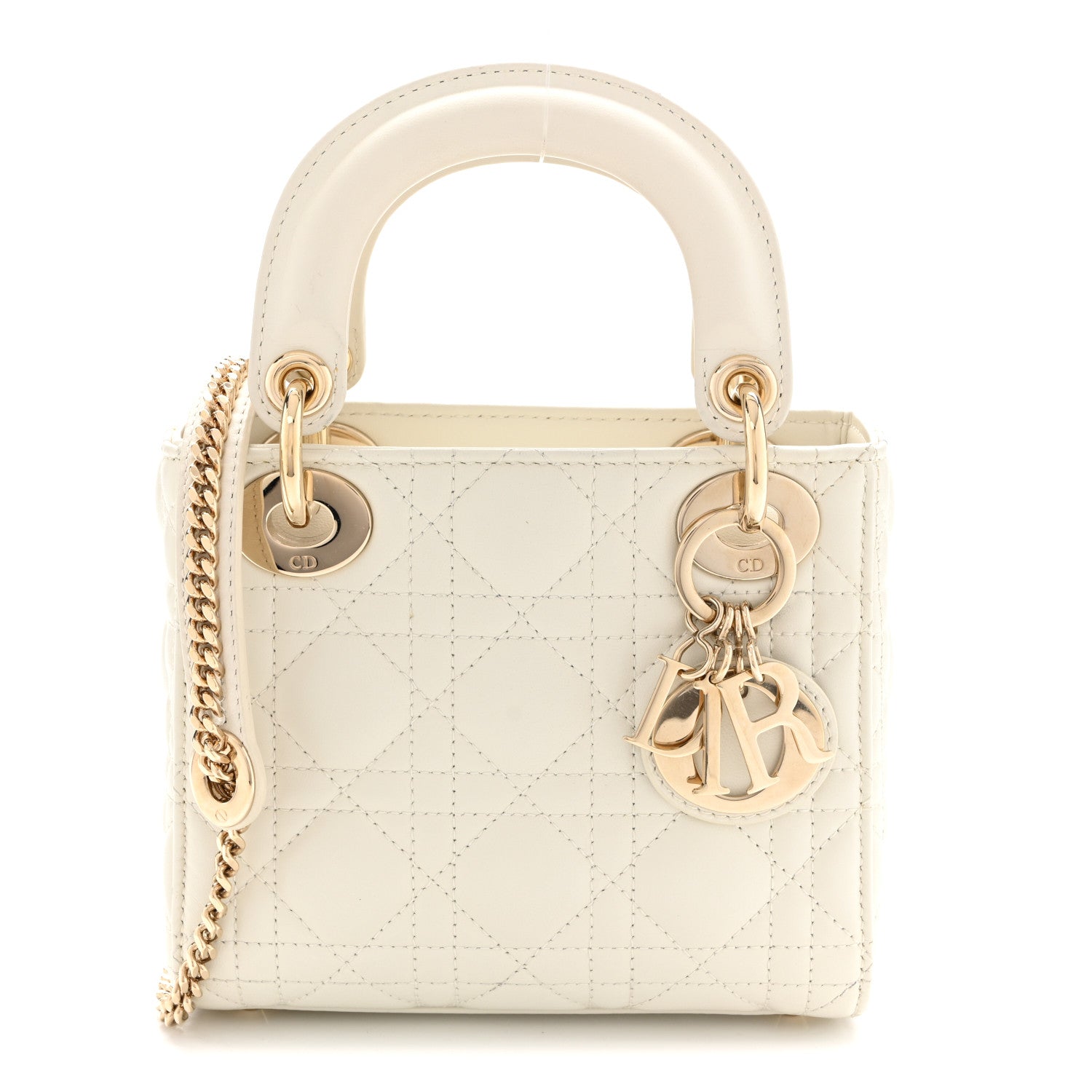 Christian Dior Lambskin Cannage Mini Lady Dior White 1 of 12