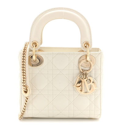 Christian Dior Lambskin Cannage Mini Lady Dior White 1 of 12
