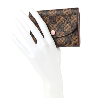 Louis Vuitton Damier Ebene Rosalie Coin Purse Rose Ballerine 2 of 9