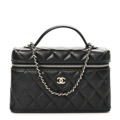 Chanel Caviar Quilted Top Handle Slim Vanity With Chain Black 1 of 10