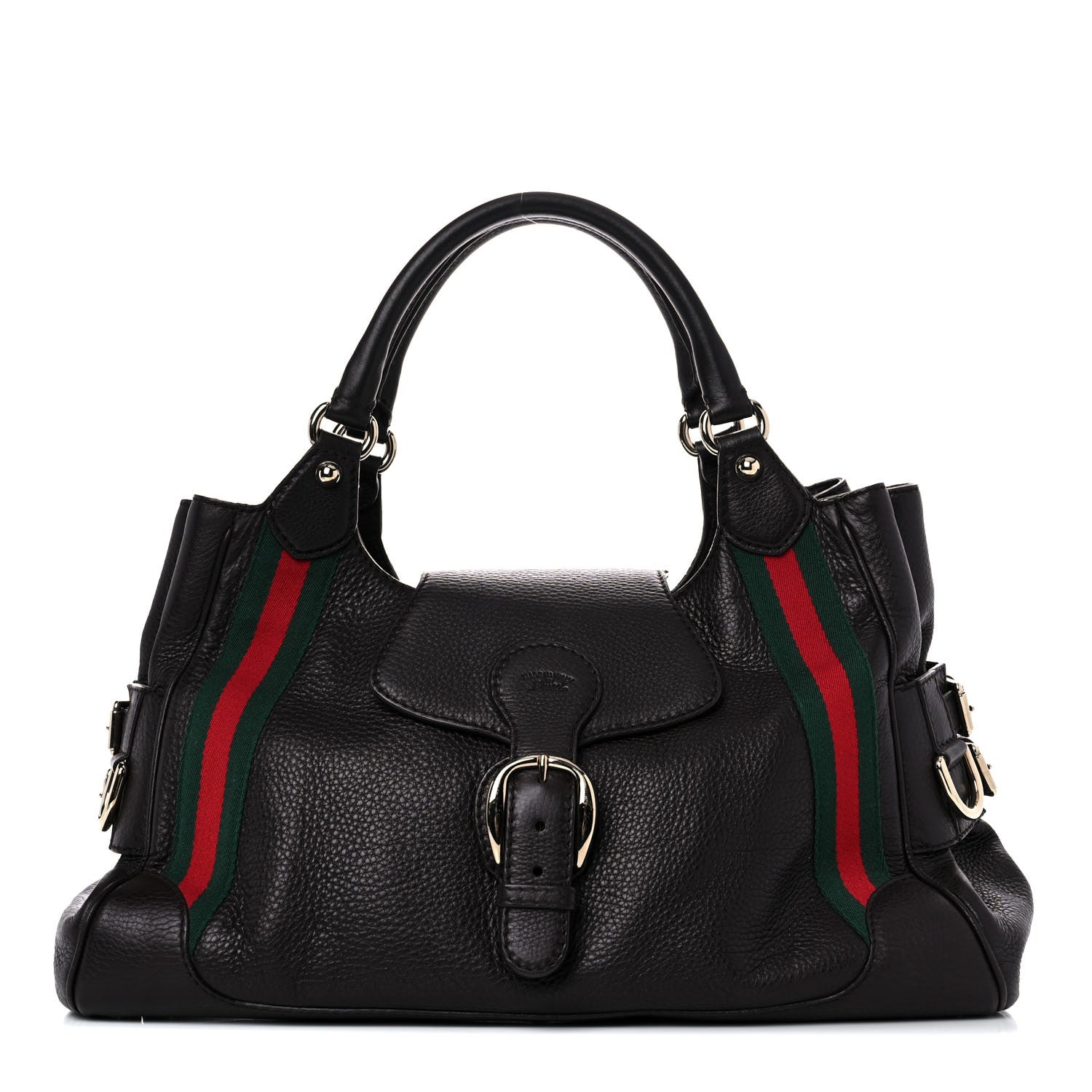 Gucci Calfskin Medium Web Heritage Shoulder Bag Brown 1 of 18