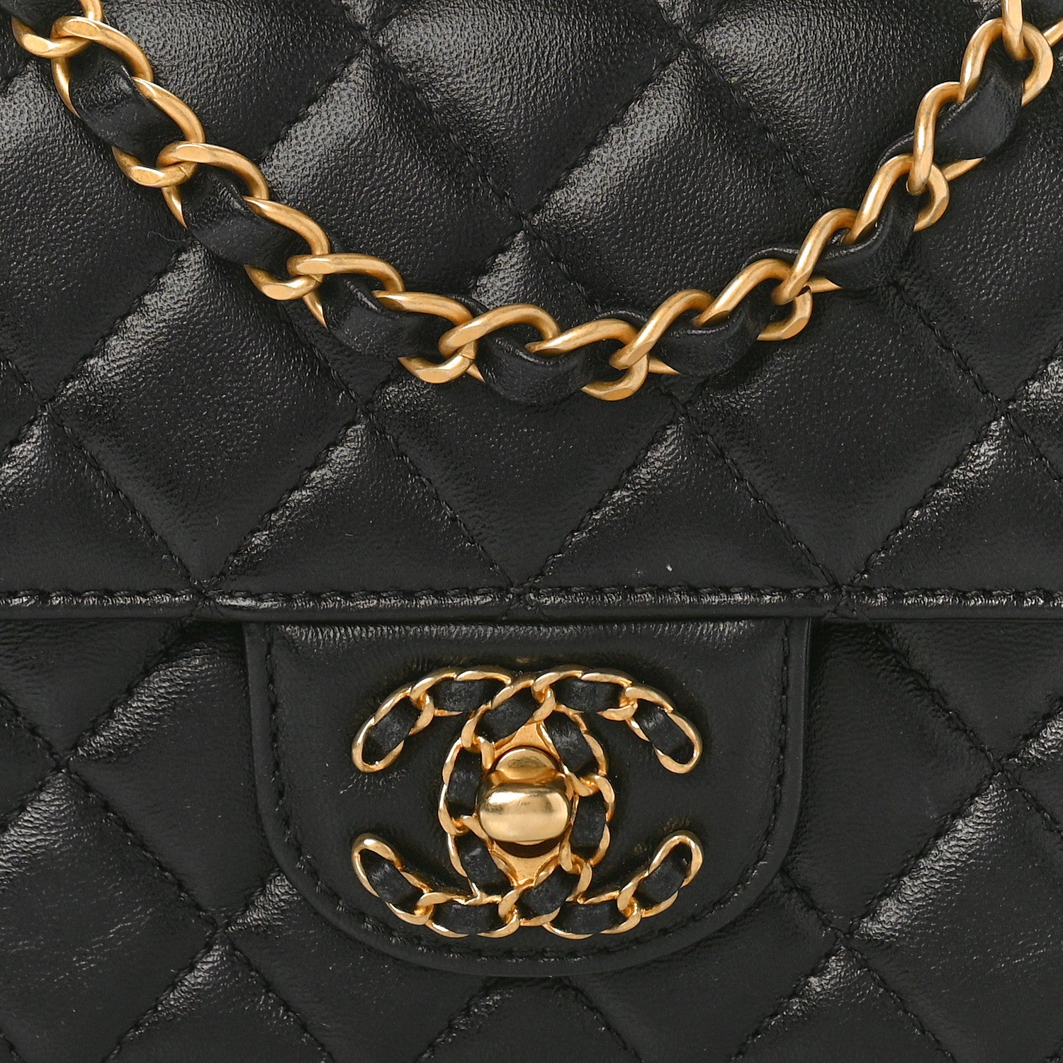 Chanel Lambskin Quilted Mini Strass On Top Flap Black 10 of 11