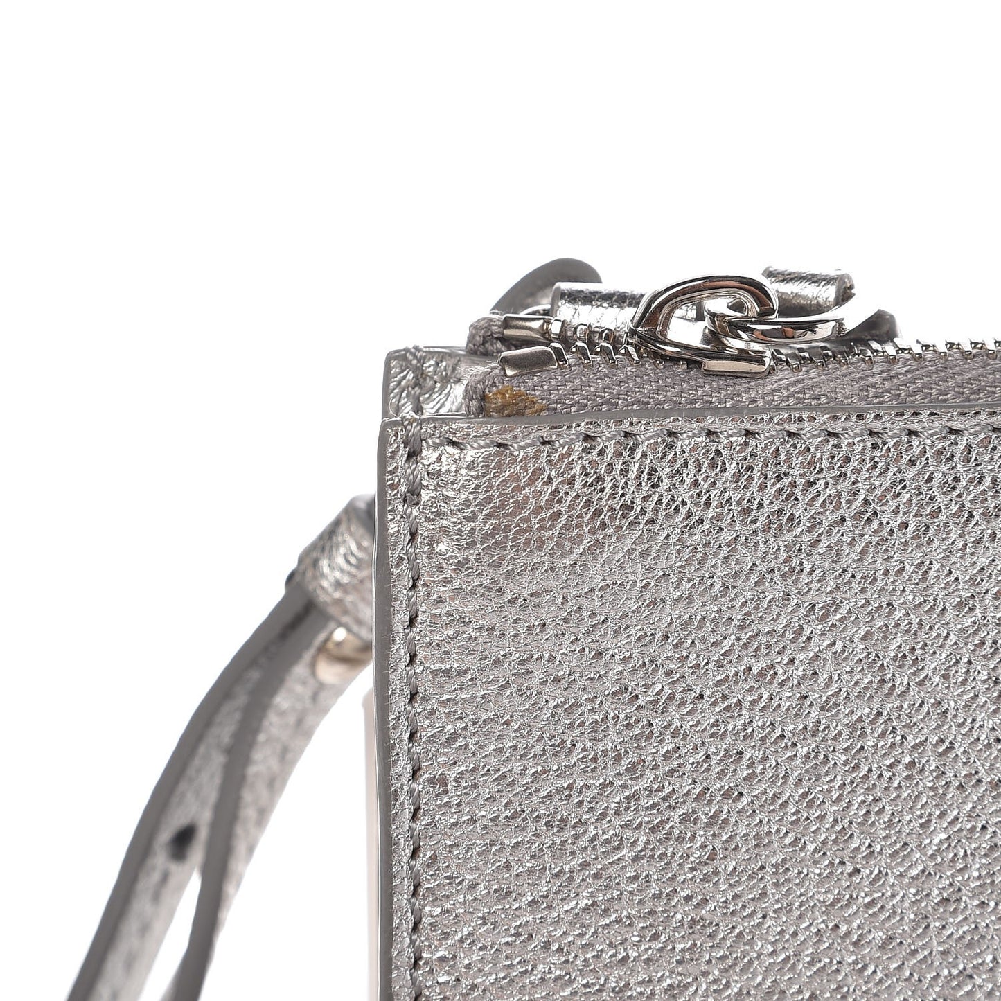 Metallic Grained Goatskin Antigona Crossbody Silver