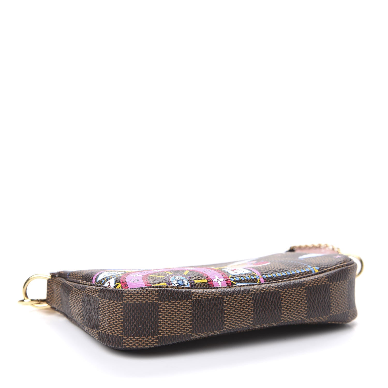 Louis Vuitton Damier Ebene 2020 Christmas Animation Big Wheel Mini Pochette Accessories Rose Ballerine 3 of 6