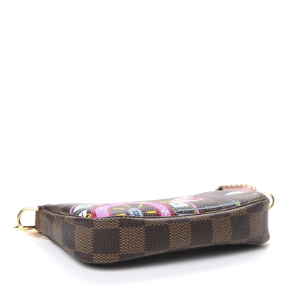 Louis Vuitton Damier Ebene 2020 Christmas Animation Big Wheel Mini Pochette Accessories Rose Ballerine 3 of 6