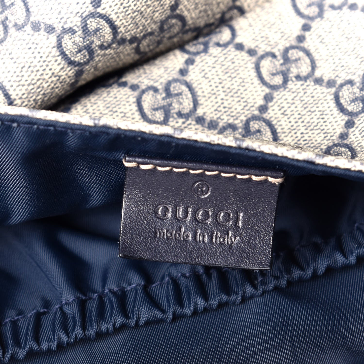 Gucci GG Plus Monogram Messenger Diaper Bag Navy 6 of 12