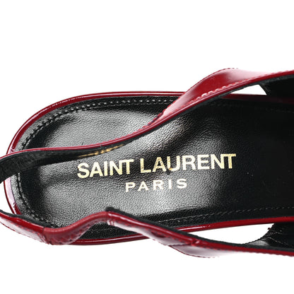 Saint Laurent Patent Venus 110 Slingback Pumps 39 Hot Red 7 of 12