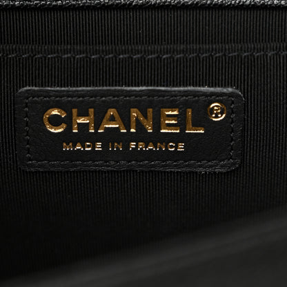 Chanel Caviar Chevron Quilted Medium Boy Flap Black 6 of 11