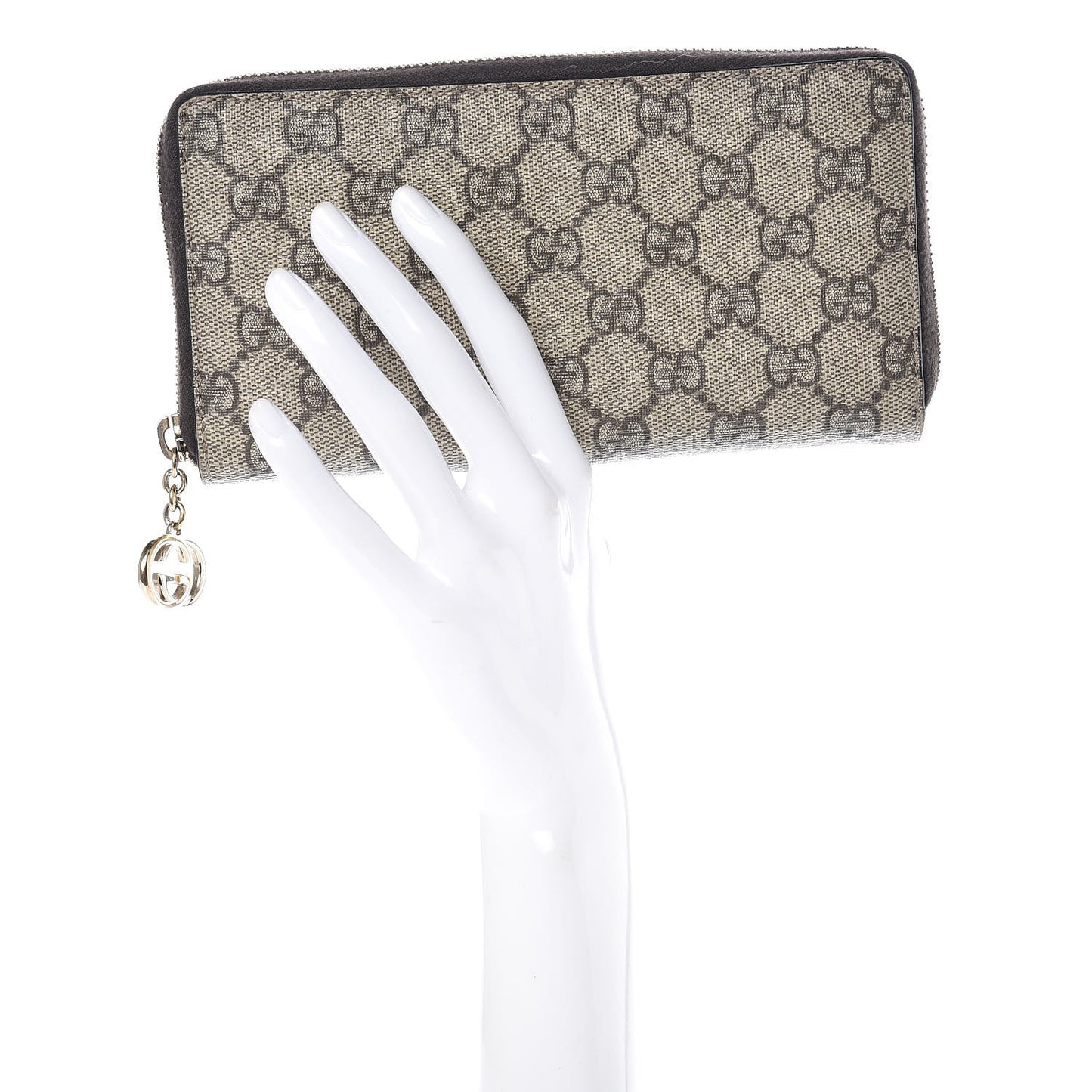 GG Supreme Monogram GG Pierce Zip Around Wallet Brown
