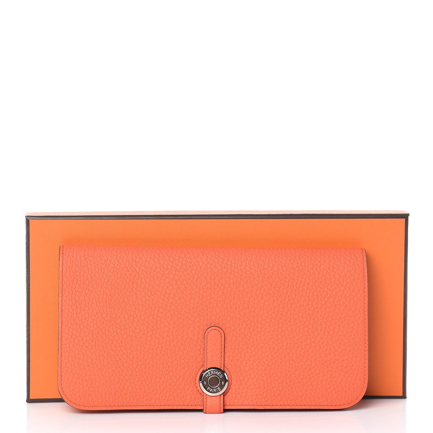Togo Dogon Recto Verso Wallet Orange Poppy Rose Candy
