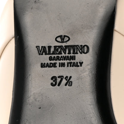 Valentino Garavani Calfskin Roman Stud Flat Mules 37.5 Light Ivory 6 of 15