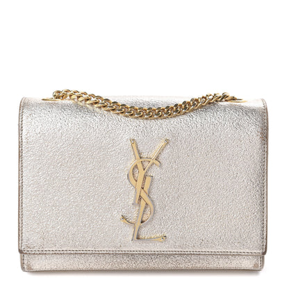 Saint Laurent Metallic Calfskin Small Classic Monogram Kate Satchel Pale Gold 1 of 13