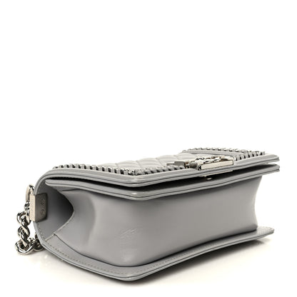 Chanel Iridescent Lambskin Quilted Small Chain Around Boy Flap Grey 4 of 10