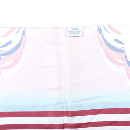 Hermes Silk Brides De Gala Shadow Muffler Rose Pale Bleu White 3 of 4