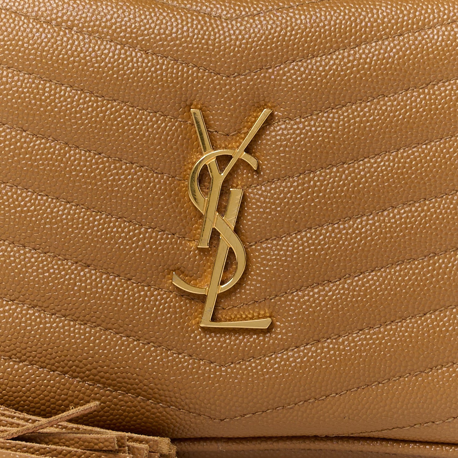 Saint Laurent Grain De Poudre Matelasse Monogram Mini Lou Camera Bag Dark Natural 8 of 11