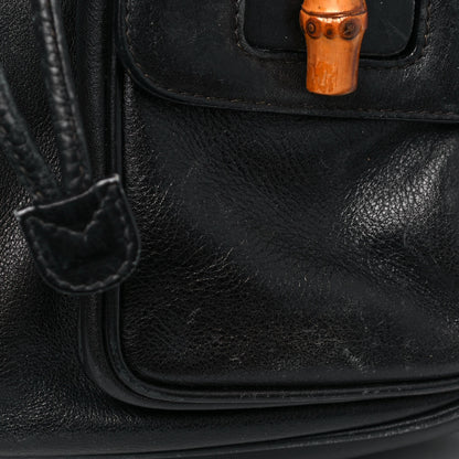 Gucci Calfskin Bamboo Backpack Black 17 of 28
