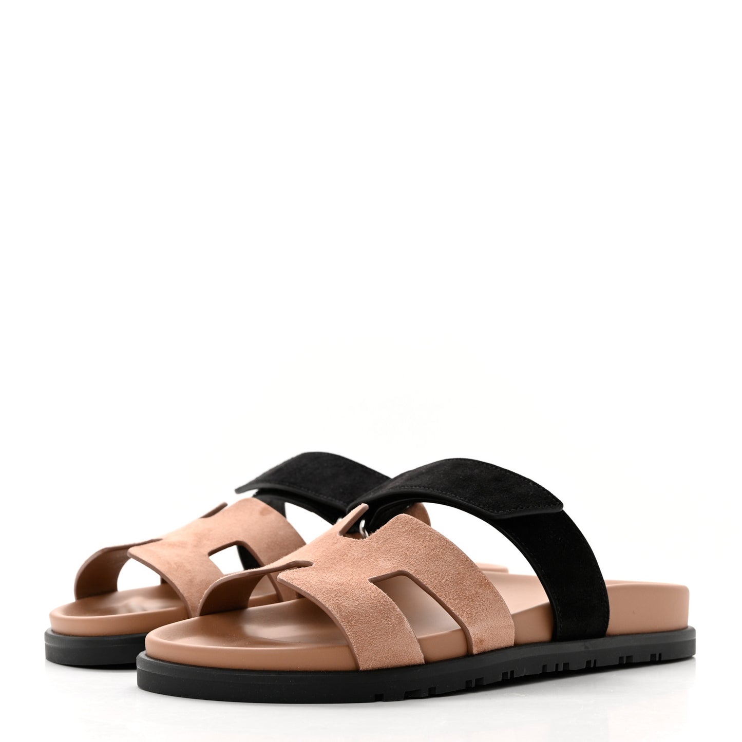 Suede Goatskin Womens Chypre Sandals 37 Rose Perle Black