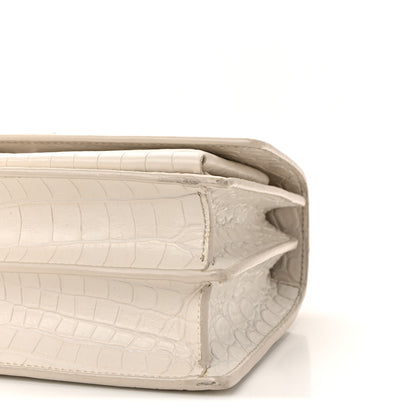Saint Laurent Calfskin Crocodile Embossed Medium Monogram Sunset Blanc Vintage 9 of 9