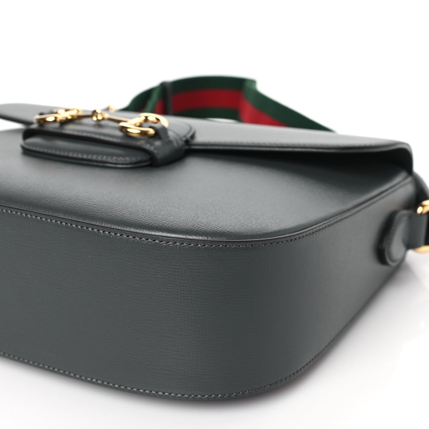 Azalea Calfskin Web Horsebit 1955 Shoulder Bag Graphite Grey