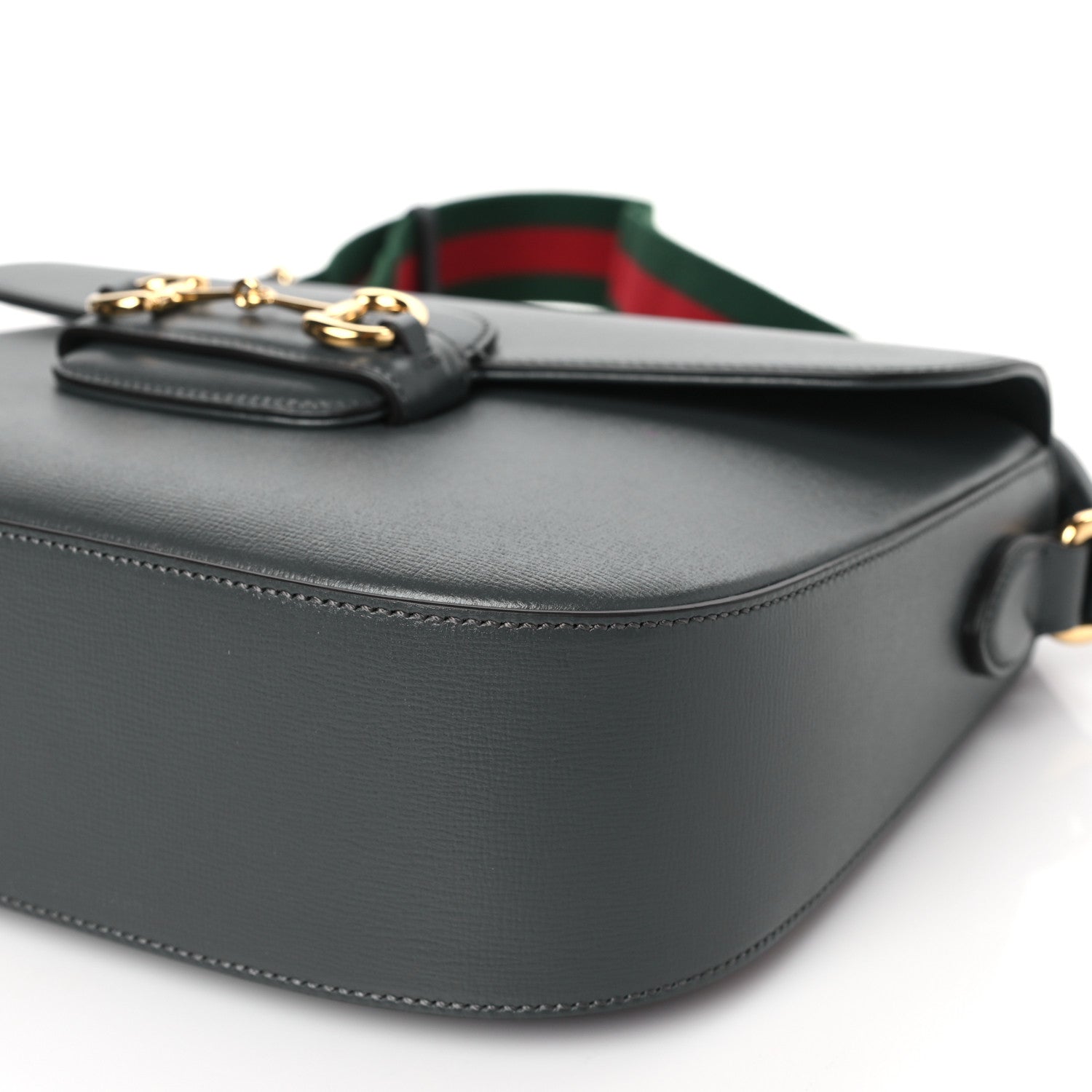 Gucci Azalea Calfskin Web Horsebit 1955 Shoulder Bag Graphite Grey 8 of 8