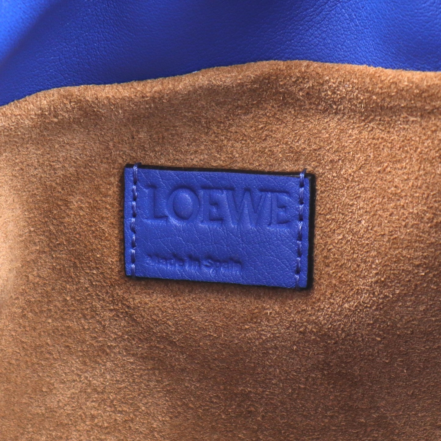 Nappa Shearling Flamenco Knot Clutch Blue