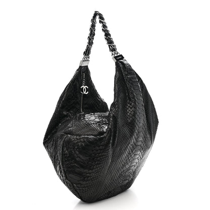 Chanel Snakeskin Rock and Chain Hobo Black 2 of 12