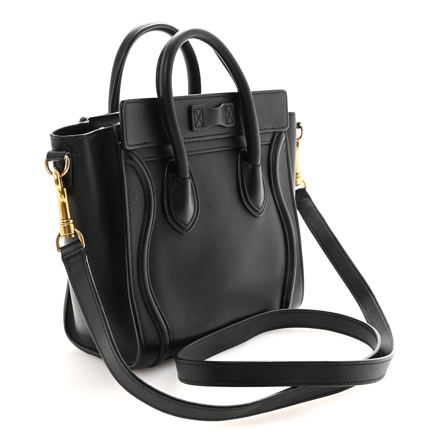 Celine Smooth Calfskin Nano Luggage Black 3 of 9