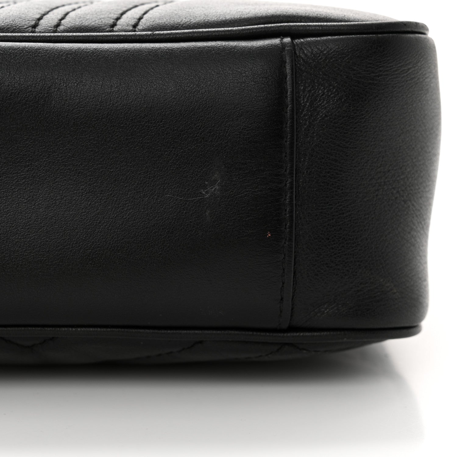 Gucci Calfskin Matelasse Medium GG Marmont Shoulder Bag Black 14 of 14