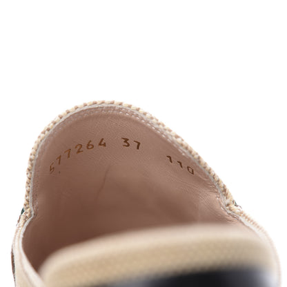 Gucci Canvas Vintage Charlotte Web Princetown Slippers 37 Sand Cuir 10 of 11