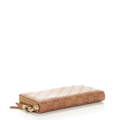 Gucci Guccissima Bamboo Tassel Zip Around Wallet Light Brown 4 of 7
