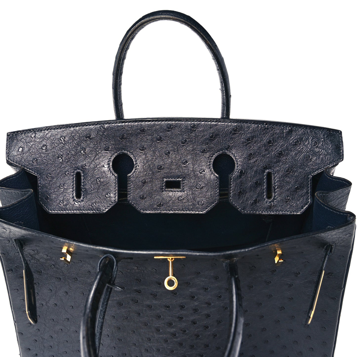 Ostrich Birkin 35 Bleu Indigo