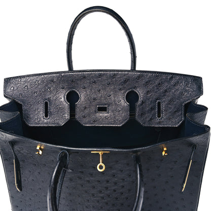 Hermes Ostrich Birkin 35 Bleu Indigo 16 of 44