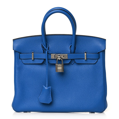 Hermes Taurillon Novillo Verso Birkin 25 Bleu Zellige Capucine 1 of 10
