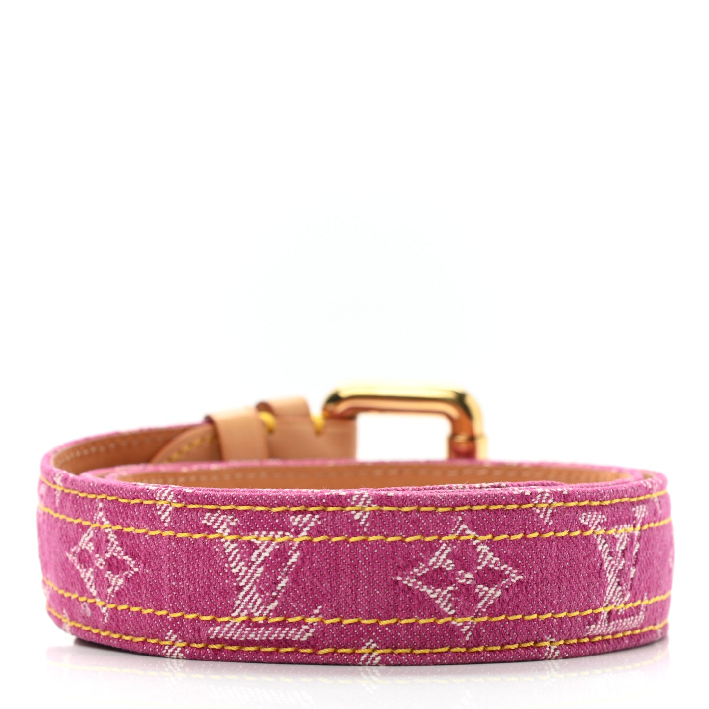 Denim Monogram Belt 80 32 Fuchsia