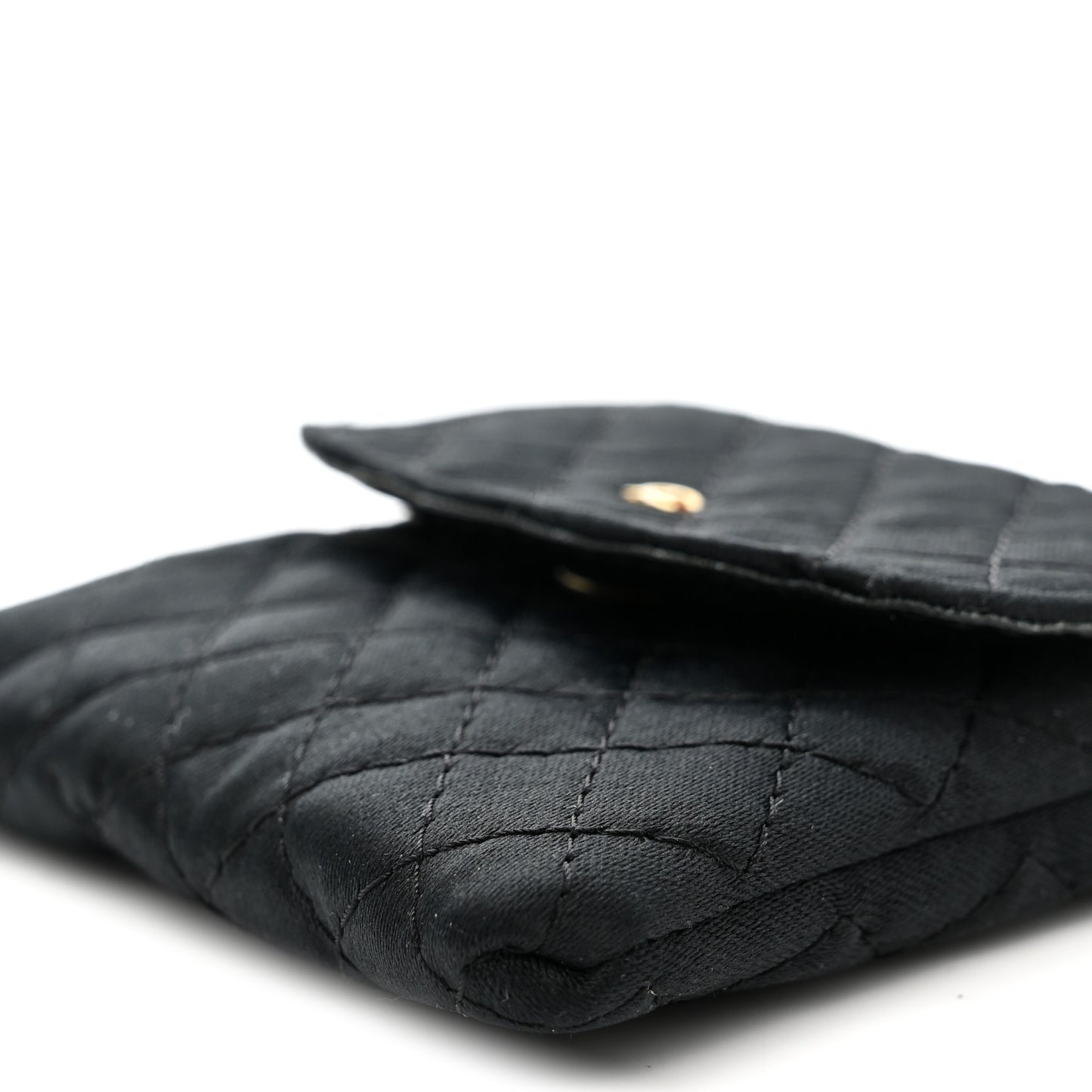 Jersey Quilted Micro Flap Bag Black