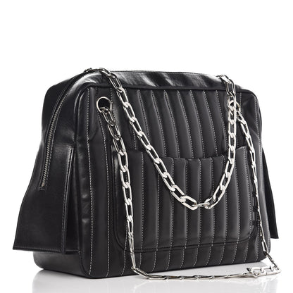 Chanel Lambskin Vertical Quilted Mademoiselle Small Camera Case Black 3 of 8