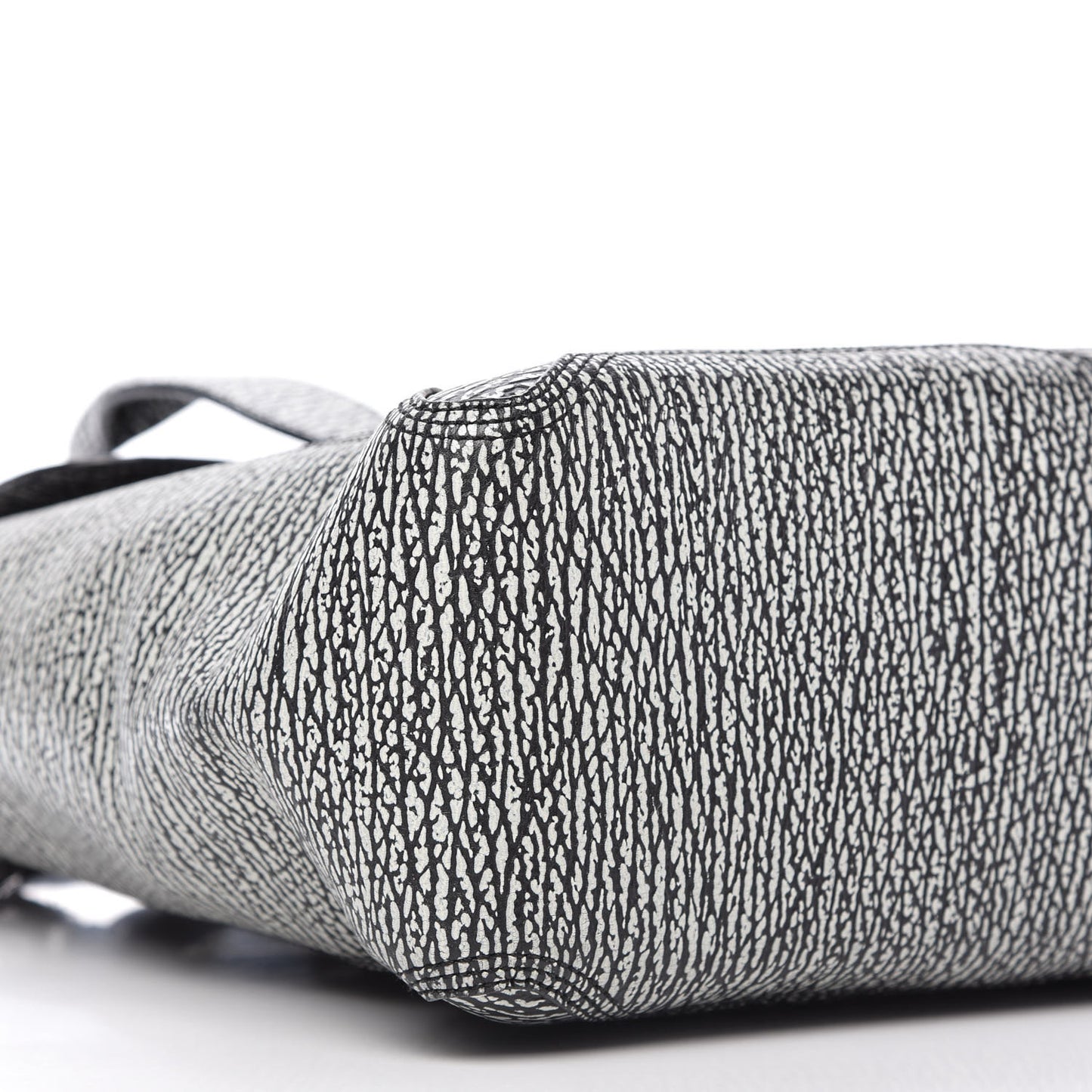 Textured Calfskin Large Pashli Satchel Black Cream