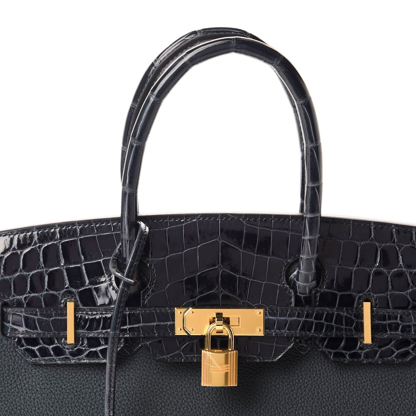 Togo Shiny Niloticus Crocodile Birkin Touch 30 Vert Rousseau