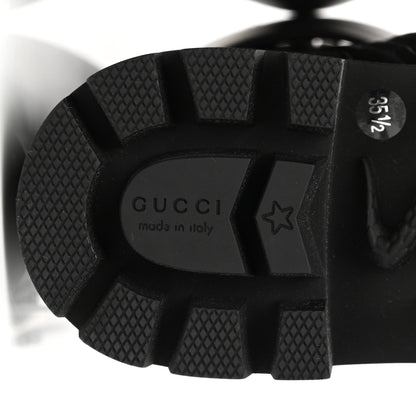 Gucci Nappa Frances GG Matelasse Platform Combat Boots 35.5 Black 6 of 9