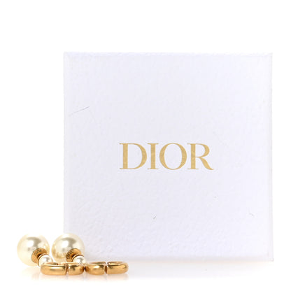 Christian Dior Pearl Logo Drop Earrings Gold 5 of 5
