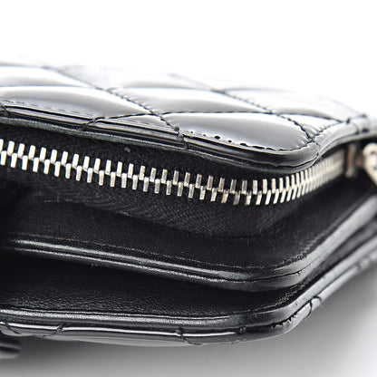 Chanel Patent Quilted Brilliant Zipped Pocket Wallet Black 12 of 13