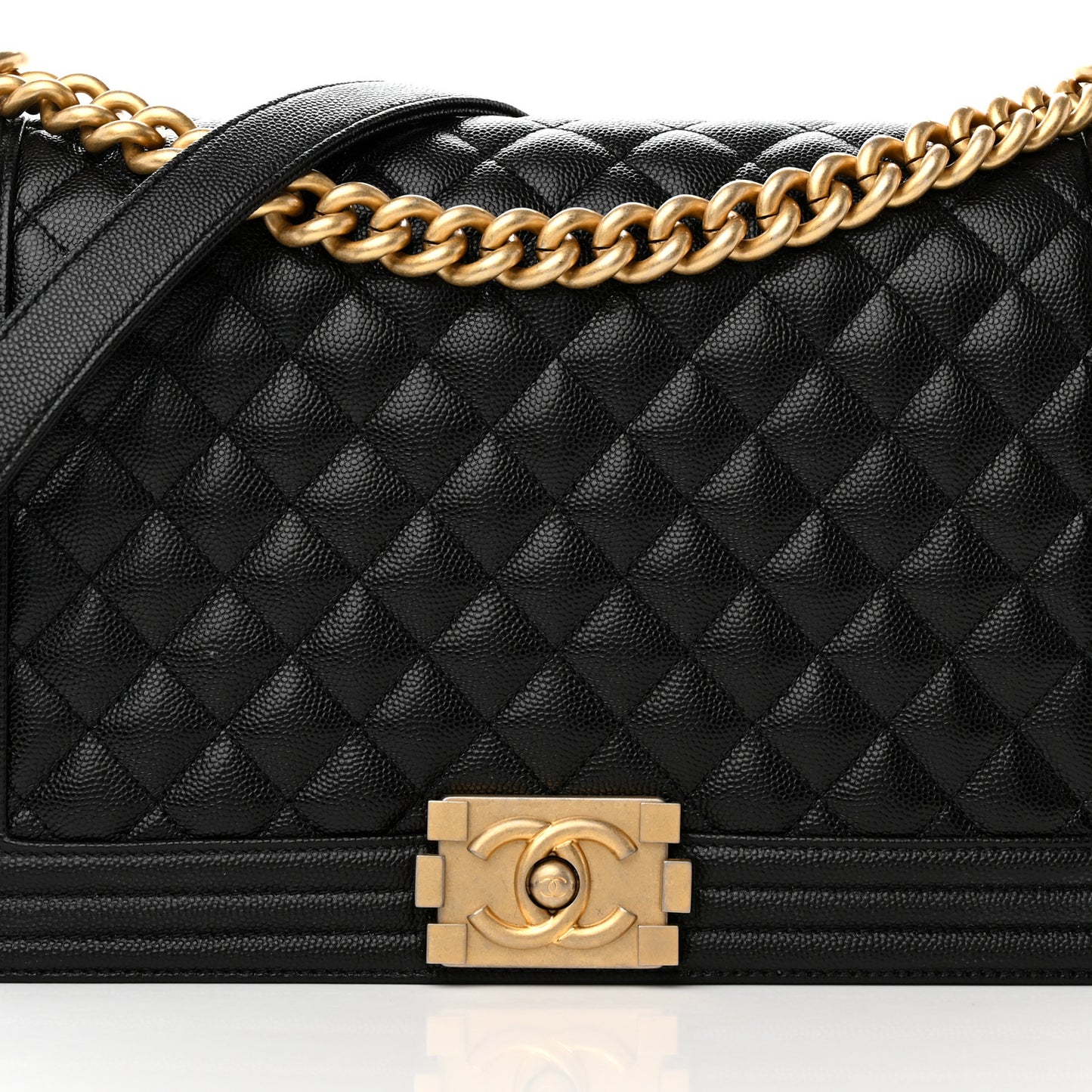 Caviar Quilted New Medium Boy Flap Black