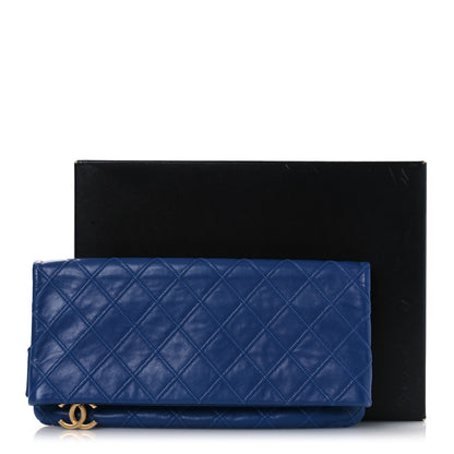 Chanel Calfskin Stitched Thin City Clutch Blue 16 of 16